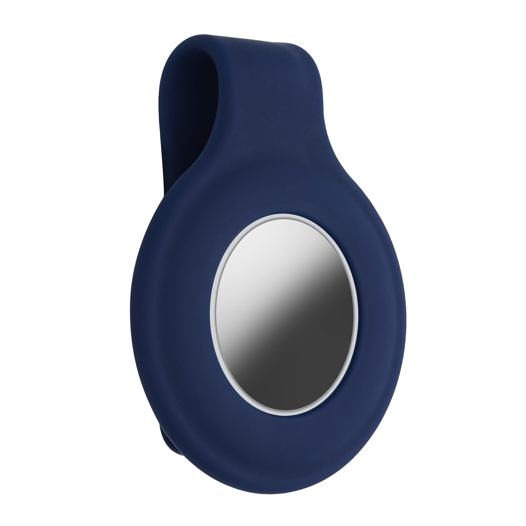 kwmobile Silicone Clip Compatible with Apple AirTag - Protective Silicone Clip for Tracker - Dark Blue — image 1