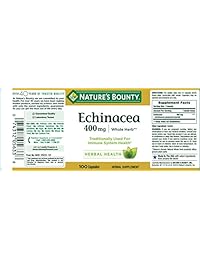 De la Naturaleza Bounty todo natural zacate Echinacea 400 mg, 100 Cápsulas, 5633, 1, 1