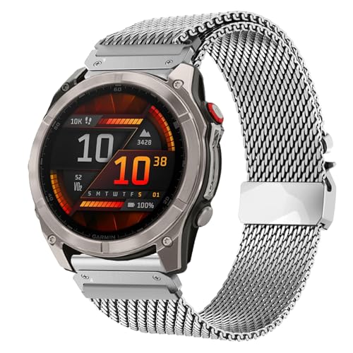 Titanium Strap for Garmin fenix 6x/6x Pro, Easy Fit 26mm Titanium Bracelet for Fenix 5x/5x Plus/7x/7x Pro/8/8 pro 51mm/3/3 HR/Tactix 7/Tactix 7 Pro/Epix Pro 51mm/Garmin Enduro 3/Descent MK1/2 /2i