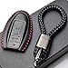 Vitodeco Leather Smart Key Fob Case Cover Protector - Compatible with Nissan | Compatible with Infiniti - (2007 - 2022 Models) - 5 Buttons, Black/Red