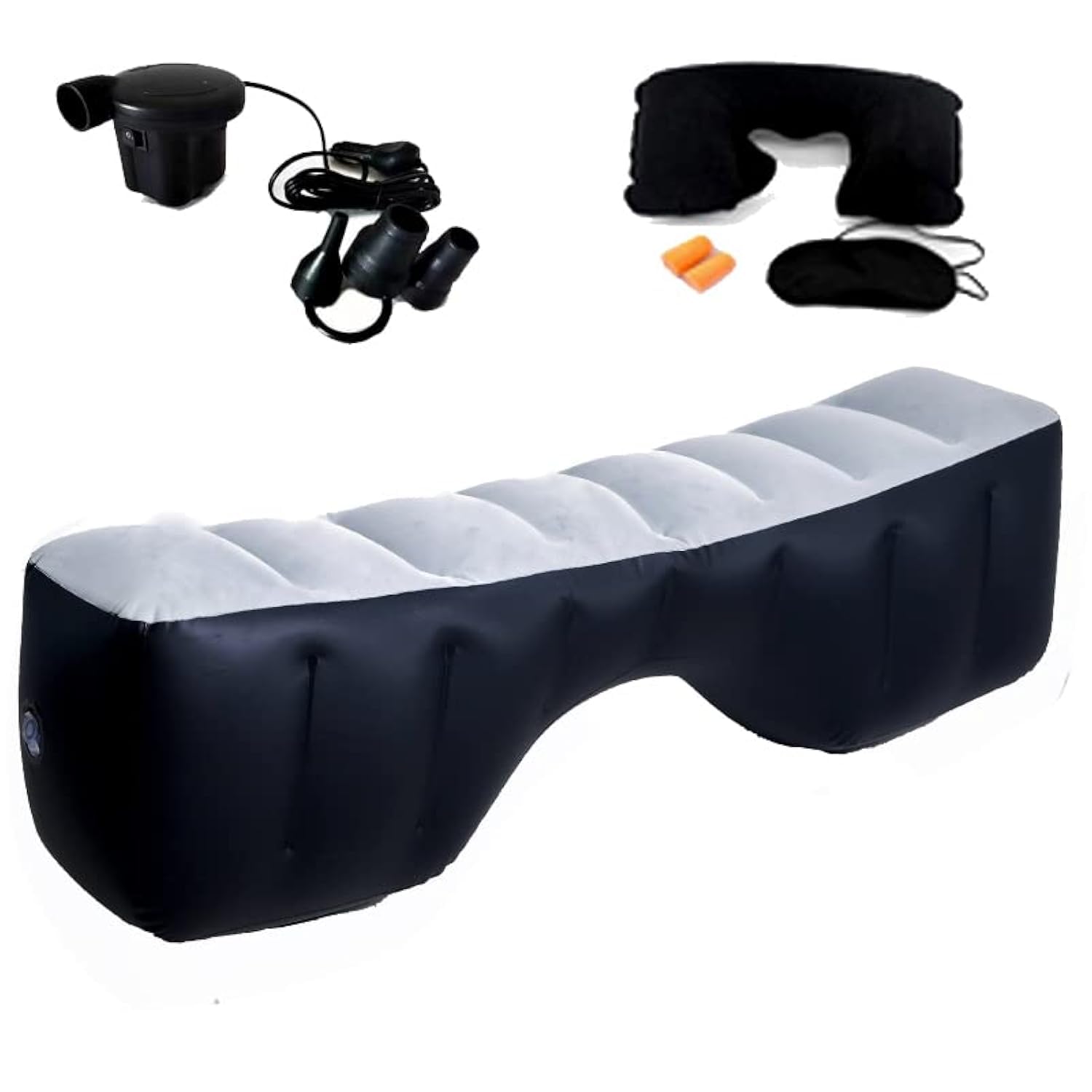 Icelus Inflatable Car Air Travel Mattress Back Seat Gap Pad with Air Pump,51.2"×10.6"×14.6" Portable Cushion Camping Sleeping Gap Pad Air Couch for Car,SUV