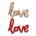 WULEEUPER Love Balloon Banner 42.5 Inches Handwriting Letter Giant Celebration Balloon Romantic Wedding Bridal Shower Anniversary Engagement Party Decoration (Champagne-Gold)