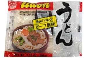 明星 Myojo Udon Japanese Style Noodles with Soup Base, Beef Flavor, 7.22-Ounce Bag (Pack of 15)
