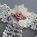 1 Yard 3D Chiffon Flower Lace Trim Ribbon Tasseled Fringed Edge 85mm Width Vintage White Edging Trimming Fabric Embroidered Applique for Sewing Craft Wedding Bridal Dress Clothes Socks DIY By the Yard
