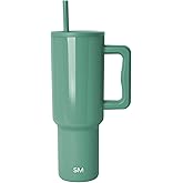 Simple Modern 40 oz Trek Tumbler with Handle and Straw Lid | Cup Holder Friendly Insulated Stainless Steel Travel Mug | Spruce