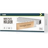 Lenink 6 Pack Name Plate Holder, Wall Mount Office Door Name Plate Holder for Meeting Room, Business Department, Warning Area 8” X 2” (Silver)