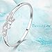 Menton Ezil Love Encounter Crystals Bangle Bracelets White Gold Plated Adjustable Hinged Jewelry (Infinity Love)