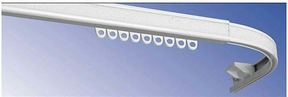 Curtain Rail Aluminium Consisting Rail velcrato Extendable without Rope, Painted White, Ceiling Mount, Suitable for Pelmets or leggerissime Curtains. The Angled Model Curved or Curved (on request), If Not Specified inviamo Model Available with Depth 20 cm l.170/300