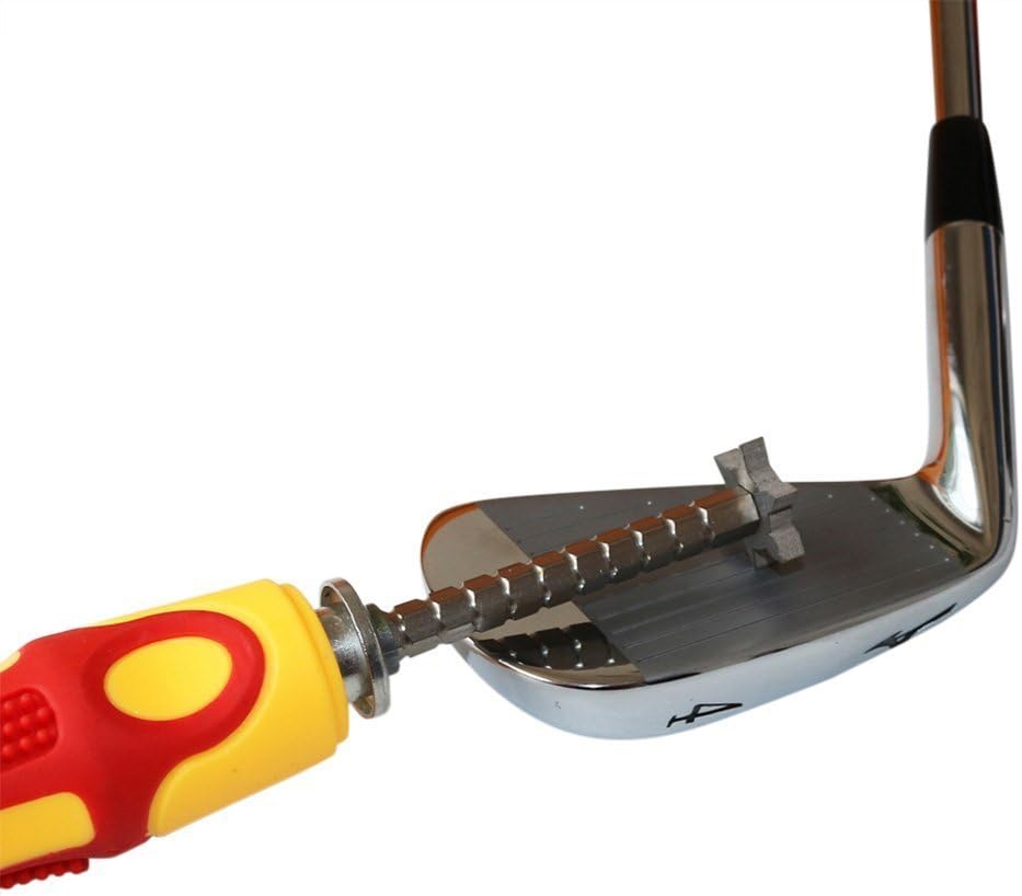 GrooveMaster Adjustable Golf Club Groove Sharpener with Comfortable Large Rubber Grip and 6 Cutter Carbide Tungsten Steel Head 3 Colors - with Printed Full Color User Operations Manual