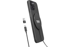 QIRUICOMY Magnetic Wireless Charger,MagEase 15W Wireless Charger Magnetic Compatible with iPhone 15/14/13/12 Series and AirPods 3/2/Pro, Charging Pad with USB-C Cable and USB-A Converter, (Black)