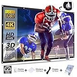 Projector Screen, Homemaxs Movie Screen 120 Inch 16:9 HD Foldable Anti-Crease Portable Projector Movie Screen for Outdoor Indoor Home Theater Rugby Game Movie Screen Support Double-Sided Projection