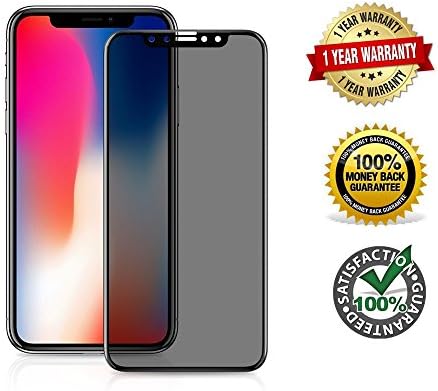 iPhone X Screen Protector, iPhone x 10 Privacy Screen Protector, iPhone X Anti-Spy Tempered Glass Screen Film [9H Hardness][3D Edge-to-Edge][ Case Friendly ][HD Retina Clarity] for iPhone X 10