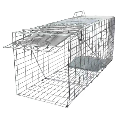 SZHLUX 32" Live Animal Cage Trap, Heavy Duty Folding Raccoon Traps, Humane