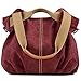 coofig Womens Canvas Handbags Bulk Hobo Tote Bags Vintage Retro Casual Shoulder Bags(Wine Red)