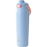 REDUCE Aura Vacuum Insulated 26 oz Water Bottle - Leak-Proof & Chug Spout for Quick Hydration - Keeps Drinks Cold for 30 Hours - Removable Handle for Travel or Gym - Soft Sit Base - Glacier