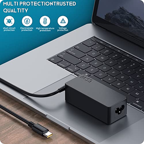 65W USB-C Laptop Charger for Lenovo ThinkPad X1 T14 T15 T480 T480s T490 T490s T580 X13 X280 X380 E14 E15 E480 E490 Lenovo Yoga 720 910 Chromebook C330 S330 100e 300e and Others Type C Power Adapter1