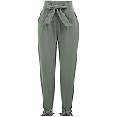 GRACE KARIN Women Dress Pants, 2025 Fall Business Casual Outfits, High Waist Paper Bag Bow Tie Pencil Slacks with Pockets