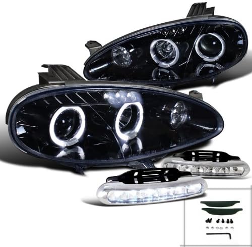 Mazda Miata Glossy Black Halo Projector Headlights+LED Bumper DRL Fog Lamps