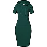 Clearlove Women's Stripe Pocket Knee Length Slim Pullover Hoodie Dress