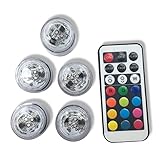 Qicai H Flameless LED Tea Lights, Multi Color Option Battery-Powered, Unscented Mini Tealight with Remote Control, Perfect for Weddings Christmas Thanksgiving Holiday Party Lighting Strobe, Set of 5