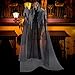 Aobuy 5.6 Ft. Halloween Hanging Ghost Decoration, Scary Skeleton Grim Reaper |Halloween Animated Screaming Decor Prop