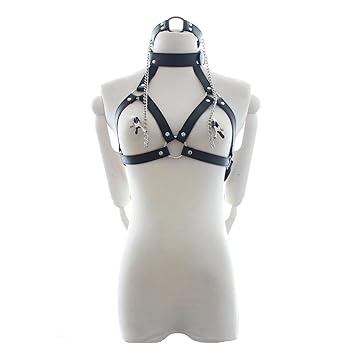 iEFiEL Sexy Damen Reizwäsche Offener Bust Ouvert Open Bra BH Fetisch Nippelklemmen Unterwäsche Set