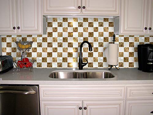 Premium Peel and Stick Tile Backsplash,Stick On Backsplash Wall Tiles for Kitchen & Bathroom-Self Adhesive-10.62" x 10" (6 Sheets)