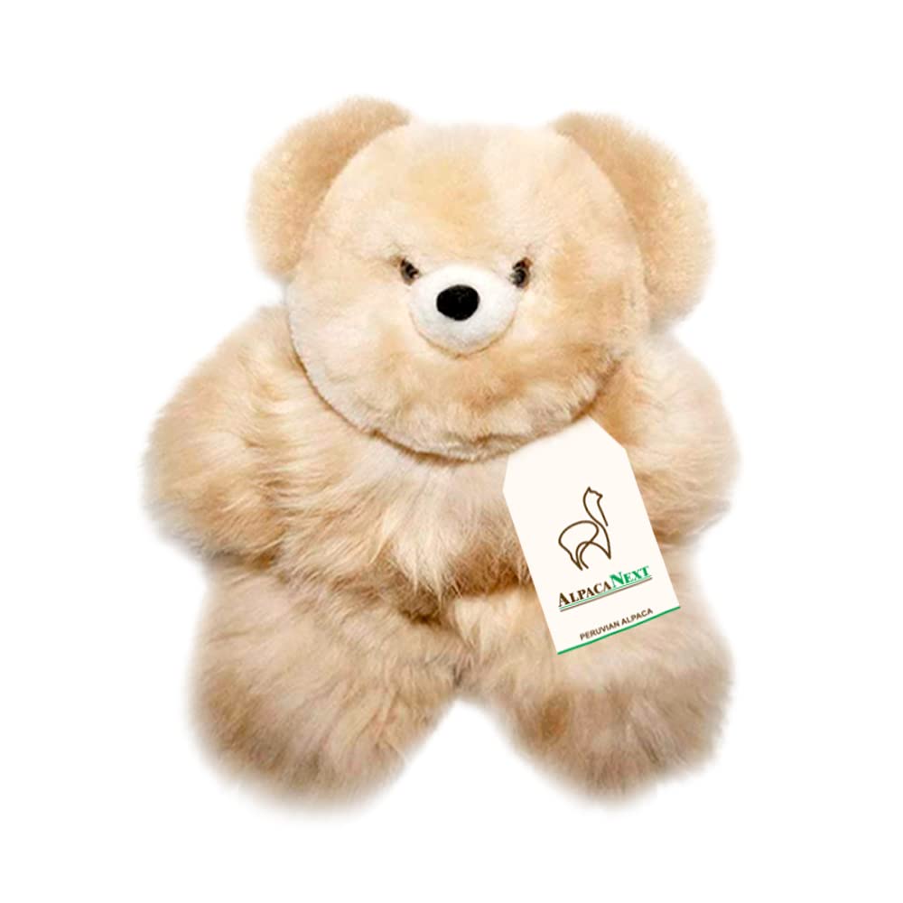 Photo 1 of AlpacaNext Soft and Cuddly Baby Alpaca Teddy Bear - 12 inch. Premium Alpaca Stuffed Animal Handmade on Genuine Alpaka Fur. Cute Bear (12 inches, Beige)