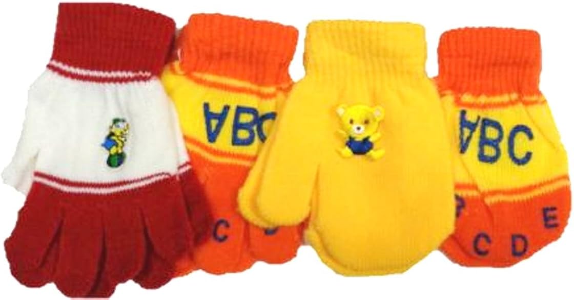 Set of Four Pairs Magic Mittens Gloves for Infants Ages 6