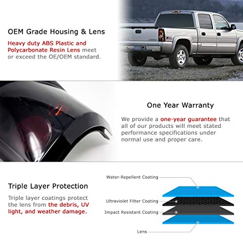 ZMAUTOPARTS Tail Brake Lights Rear Lamps Smoke For 1999-2006 Chevy Silverado / 1999-2003 GMC Sierra Pickup