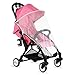 Pink Deluxe Dual-Brake Single Baby Stroller, Portable Light Weight Travel Pram, Large Water Resistant Umbrella Canopy for Infant Toddler, Boys, Girls Unisex 3 Month, 1, 2 Year Old and UP