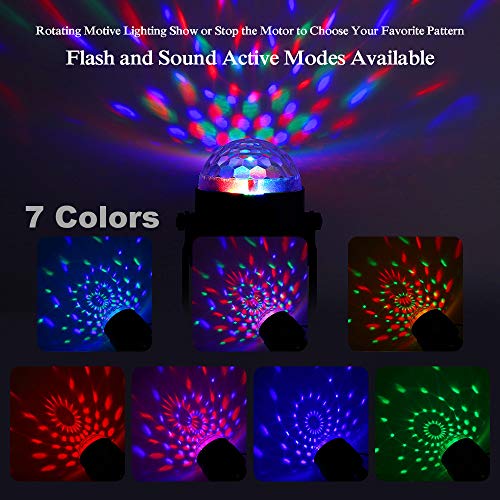Party Lights Disco Ball Disco Lights, TONGK 7 Colors Dj Lighting Led Strobe Light Sound Activated Stage Lights Effect Dj Equipment With Remote Control with Kids Festival Birthday Xmas Wedding Bar Club - Thumbnail 2