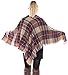 MIRMARU Women's Oversized Large Plaid Checked Tartan Blanket Scarf Wrap Shawl with Hair Tie.