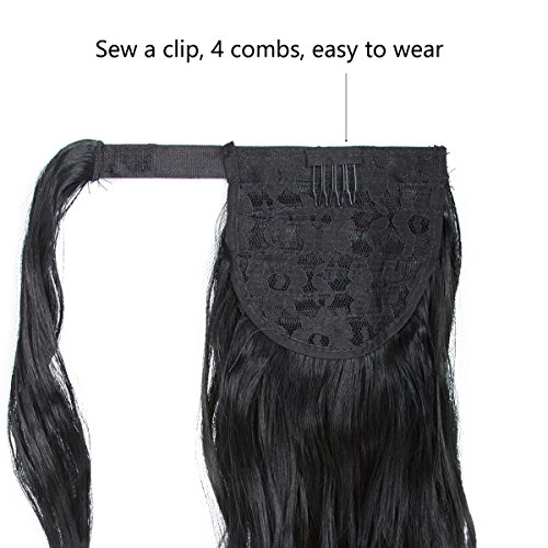 26 Inch Long Wrap Around Ponytail Hair Extension Blond 1 Piece Hairpiece Synthetic Binding Pony Tail Clip in Hair Extensions for Girl Lady Woman (26Inch Wrap Around Ponytail Straight 27-613#)