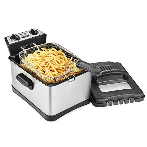 BELLA 14406 ThreeBasket Electric Deep Fryer, 4.5 L, Stainless Steel