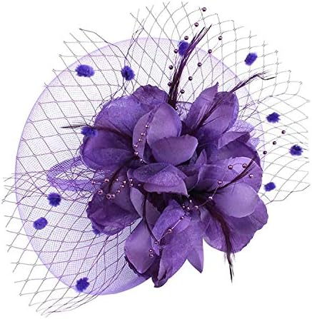 VACIGODEN Charming Big Flower Headband Netting Mesh Hair Band Cocktail Party Fascinator