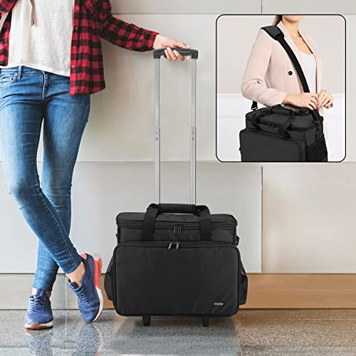 Luxja Rolling Sewing Machine Bag with Removable Pad and Shoulder Strap