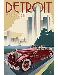 From Amazon.com. Click for details:
 Home: Detroit, Michigan - Vintage Car and Skyline (12x18 Art Print, Wall Decor Travel Poster) - Lantern Press Home: Detroit, Michigan - Vintage Car and Skyline (12x18 Art Print, Wall Decor Travel Poster) - Lantern Press