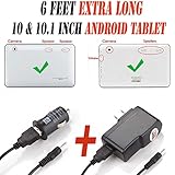 Set of 2 (Car & Wall) 6 Feet Extra Long Ac / Dc Adapter (6ch) with Round Jack Tip 9.7 & 10 & 10.1 inch Tablet Pc Power Supply Charger Fits Alldaymall A10X 10.1 , Amar 10.1