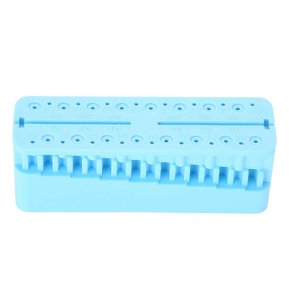 Root Canal Measuring Block, Dental Endo Block Files Measuring Tools, Double Scale Measuring Trough, High Temperature Sterilization, Endodontic Ruler Test Board(Sky Blue)
