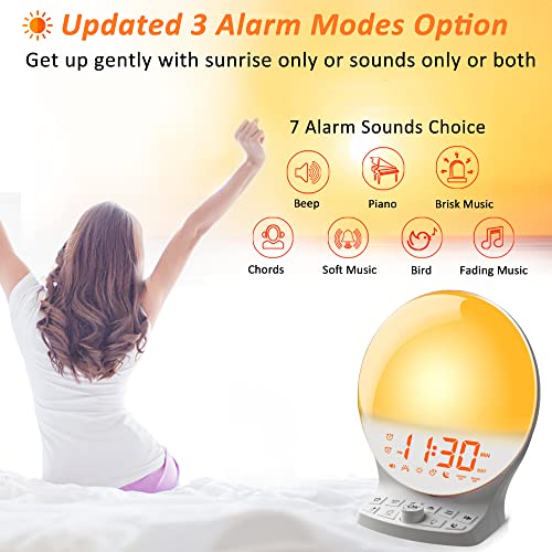 Wake Up Light Sunrise Alarm Clock for Heavy Sleepers Adults, Light Alarm Clock with Sunrise