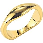 Jude Jewelers Stainless Steel Irregular Shape High Polished Classic Simple Plain Wedding Band Ring