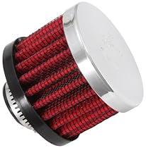 K&N 62-1330 Vent Air Filter / Breather: Vent Air Filter/ Breather; 0.5 in (13 mm) Flange ID; 1.5 in (38 mm) Height; 2 in (51 mm) Base; 2 in (51 mm) Top