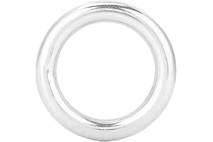 WBESTEXERCISES 304 Stainless Steel Soldier Ring,304 Stainless Steel Boat Marine Welded Ring O Round Ring Polished Circle 12*50mm