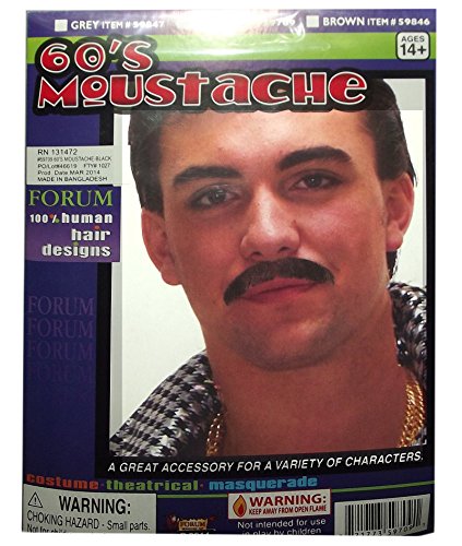 60's Moustache Facial Hair Costume Accessory
