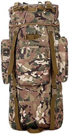 Durable Lightweight Mountain Travel Backpack with Internal Frame Hiking ( 80L Green Camo)