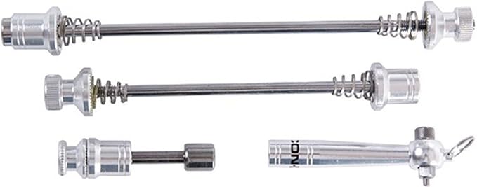 Schnellspannerset 'Security Plus' silber ~ zur Diebstahlsicherung von Laufräder + Sattel / Sattelstütze