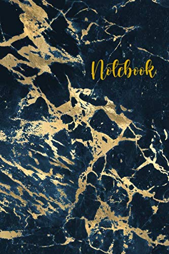 Elegant Lined Notebook Blue and Gold Abstract: for Creative Writing 110 pages (6 x 9 inches)