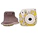 Sunmns Lovely Flower Denim Fabric Camera Case Bag with Shoulder Strap for Fujifilm Instax Mini 8/ 8+ Instant Camera, Yellow