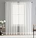 HLC.ME Ivory Sheer Voile Window Treatment Rod Pocket Curtain Panels for Bedroom and Living Room (54 x 84 inches Long, Set of 2)